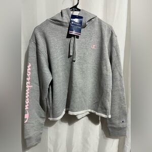 NWT-Champion Pullover Hoodie, Gray and Light Pink.